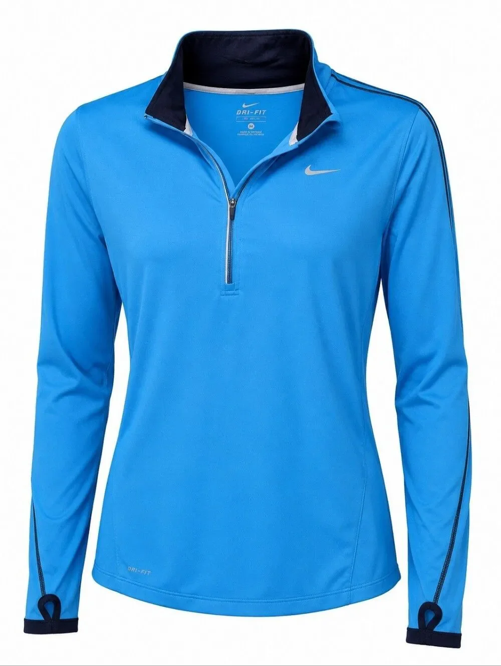 Nike Women's Dri-Fit 1/2 Zip Blue Size S Gorpcore Workout Exercise Running